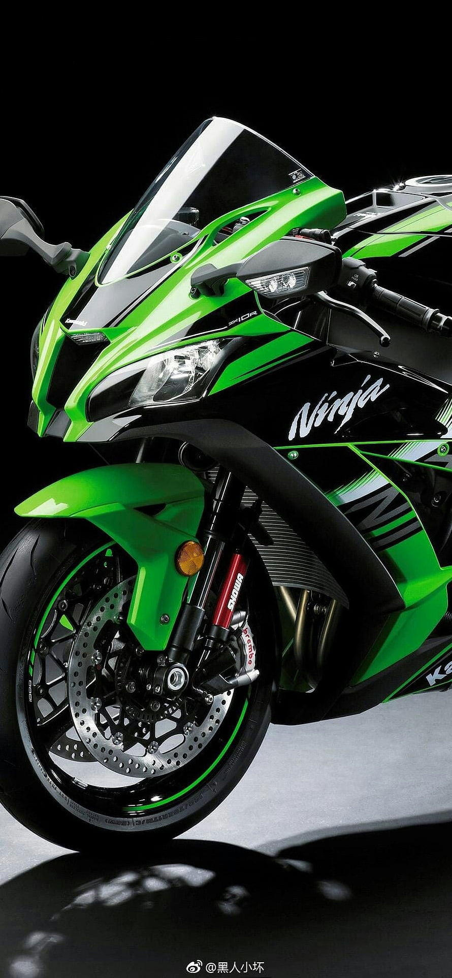 Kawasaki Ninja ZX-10R Green and Black Sport Motorcycle HD phone wallpaper