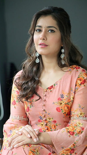 Sajal Aly in a Pink Floral Dress Portrait HD phone wallpaper