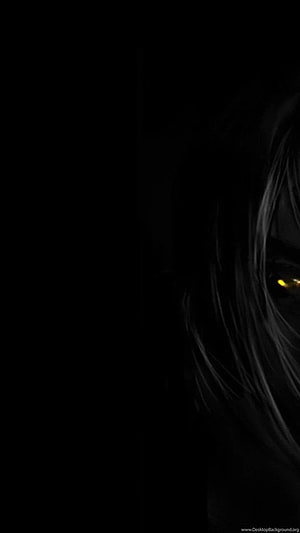Mysterious Dark Anime Character with Glowing Yellow Eye in Shadow HD phone wallpaper