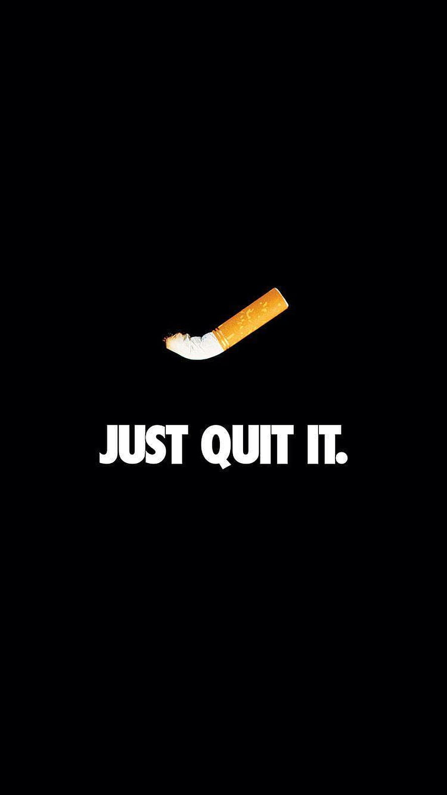 Minimalist Anti-Smoking Wallpaper With Broken Cigarette And Motivational Quote HD phone wallpaper