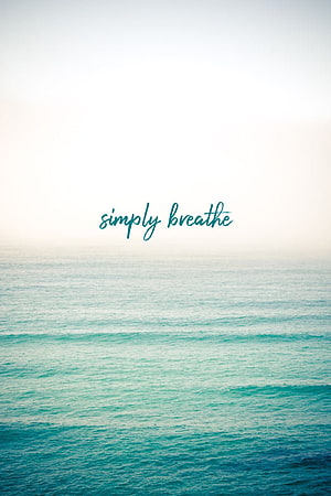 Serene Ocean Horizon With Calming Inspirational Quote HD phone wallpaper