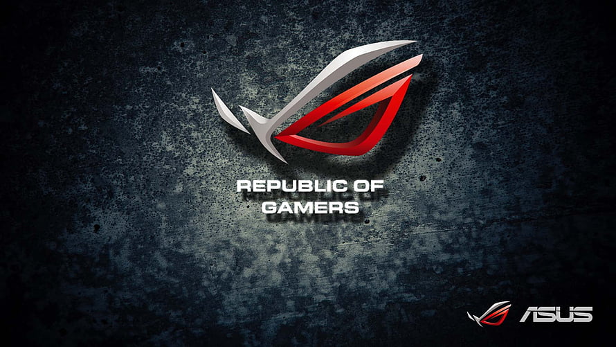 Republic of Gamers ROG Eye Logo on Dark Textured Background HD wallpaper