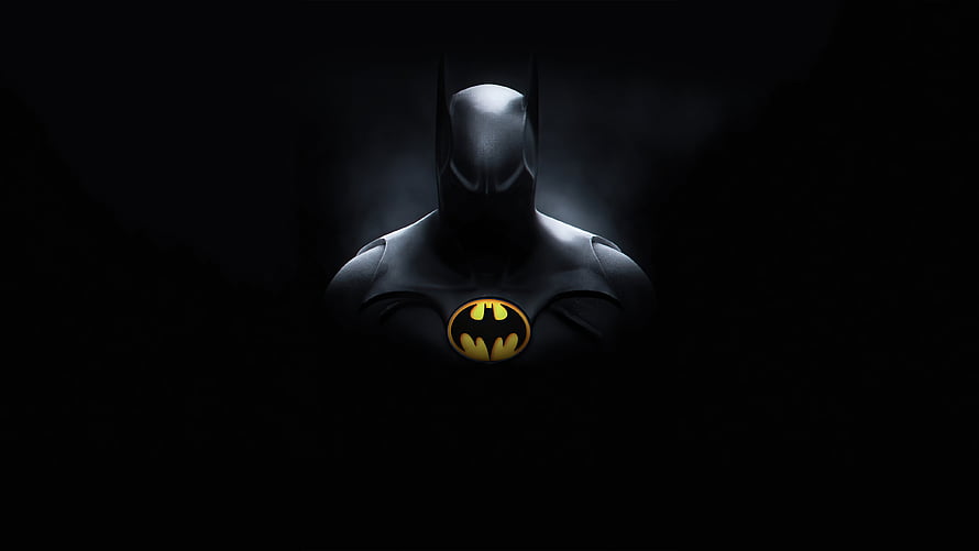 Batman in Dark Suit with Glowing Yellow Emblem on Chest, Batman, dark knight, DC Hero HD wallpaper