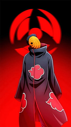 Tobi Revealing Orange Mask as Obito Uchiha in Akatsuki Cloak HD phone wallpaper