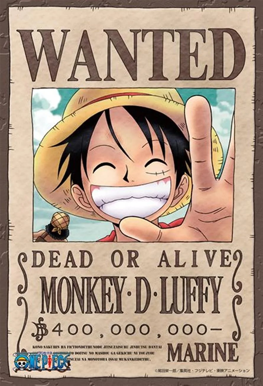 Monkey D. Luffy Wanted Poster One Piece Anime Character Illustration HD phone wallpaper
