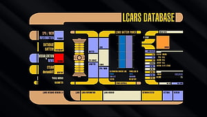 Star Trek LCARS Database Interface Design with Retro Futuristic Console Layout HD wallpaper