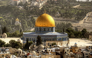 Dome of the Rock and Al-Aqsa Mosque in Jerusalem Old City HD wallpaper