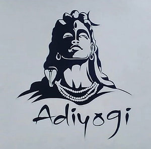 Adiyogi Shiva Illustration with Snake and Crescent Moon HD wallpaper