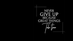 Minimalist Black Background With White Inspirational Typography Quote About Persistence HD wallpaper