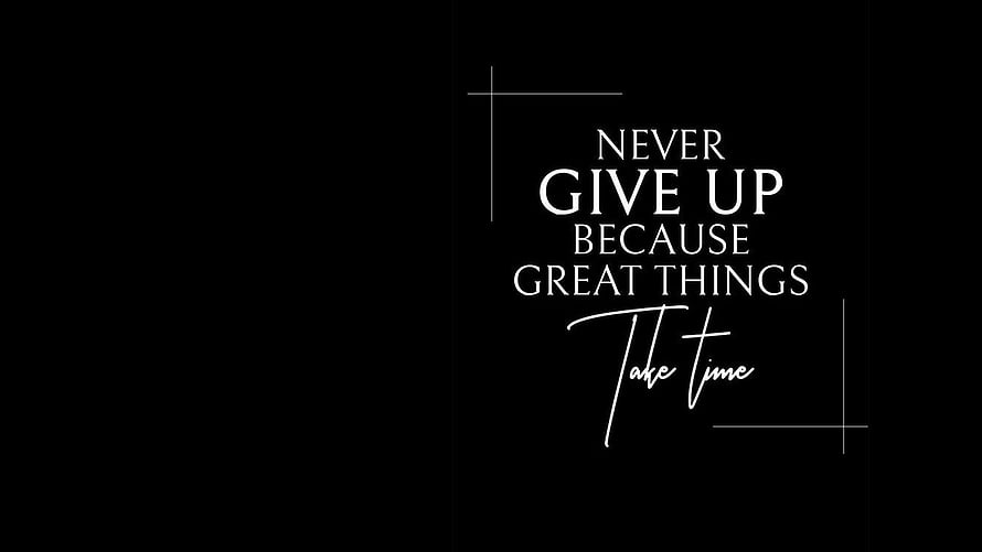 Minimalist Black Background With White Inspirational Typography Quote About Persistence HD wallpaper