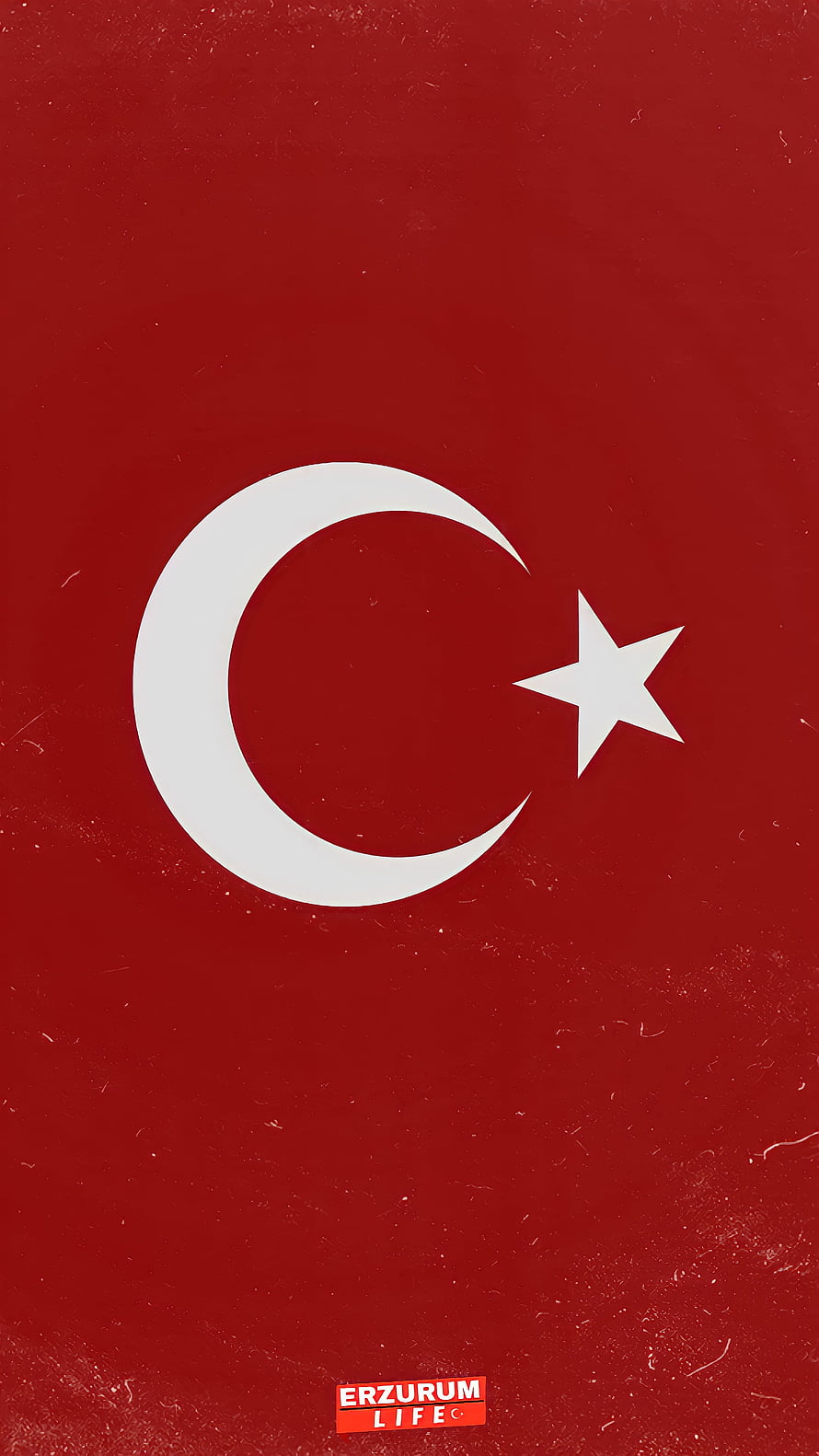 Minimalist Turkish National Flag Design With White Crescent And Star On Deep Red Background HD phone wallpaper