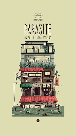 Parasite Movie Poster Illustration by Bong Joon Ho with Cannes Palme d'Or Award HD phone wallpaper