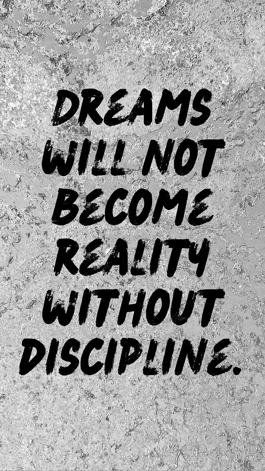 Motivational Quote About Discipline And Dreams On Textured Concrete Background HD phone wallpaper