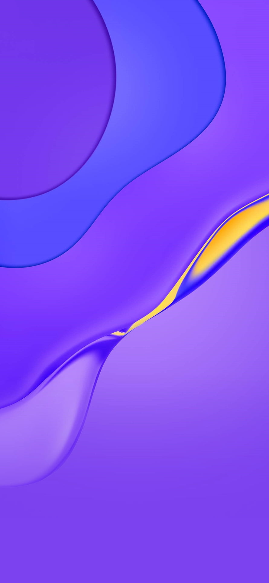 Abstract Purple and Blue Gradient Wallpaper with Smooth Curves and Yellow Accent HD phone wallpaper