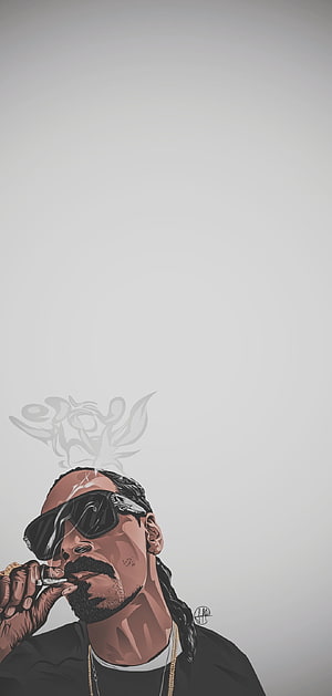Snoop Dogg Digital Portrait Illustration With Sunglasses And Cigar HD phone wallpaper