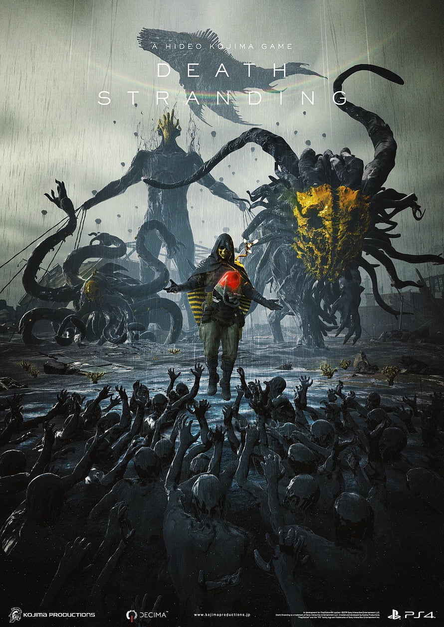 Death Stranding Higgs Poster Featuring Sam Bridges and Massive Tentacled Creatures HD phone wallpaper