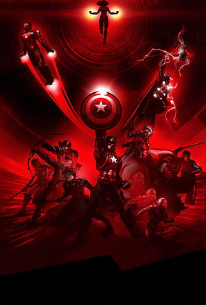 Avengers Endgame Red Silhouette Team Artwork HD phone wallpaper