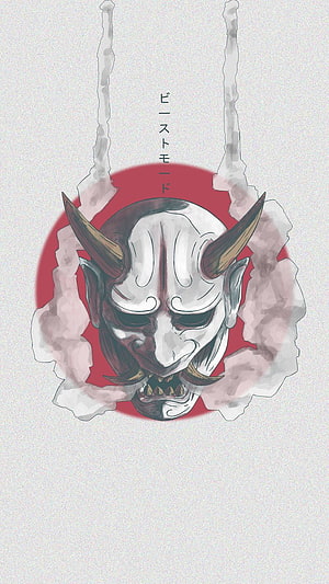 Demon Slayer Beast Mode Mask Artwork Wallpaper HD phone wallpaper