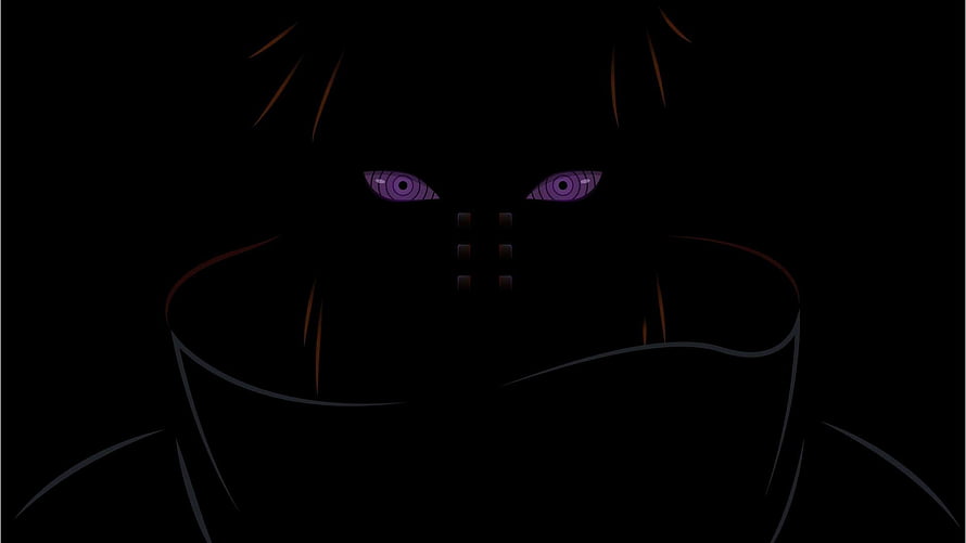 Pain from Naruto Shippuden with Rinnegan Eyes in Dark Shadowy Portrait HD wallpaper