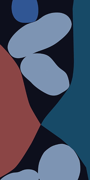Abstract Geometric Shapes in Muted Blue and Rust Tones on Dark Background HD phone wallpaper