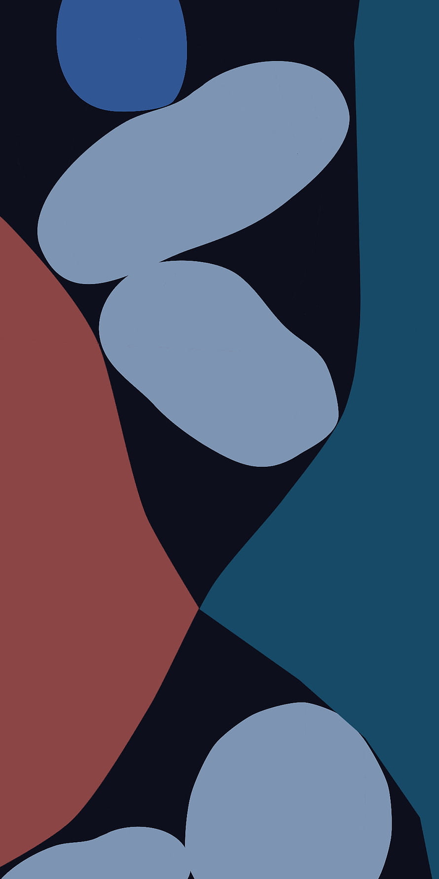 Abstract Geometric Shapes in Muted Blue and Rust Tones on Dark Background HD phone wallpaper