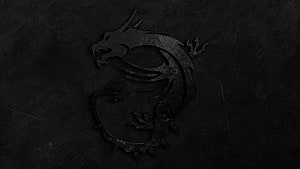 Dark Stylized Dragon Emblem on Textured Black Background HD wallpaper