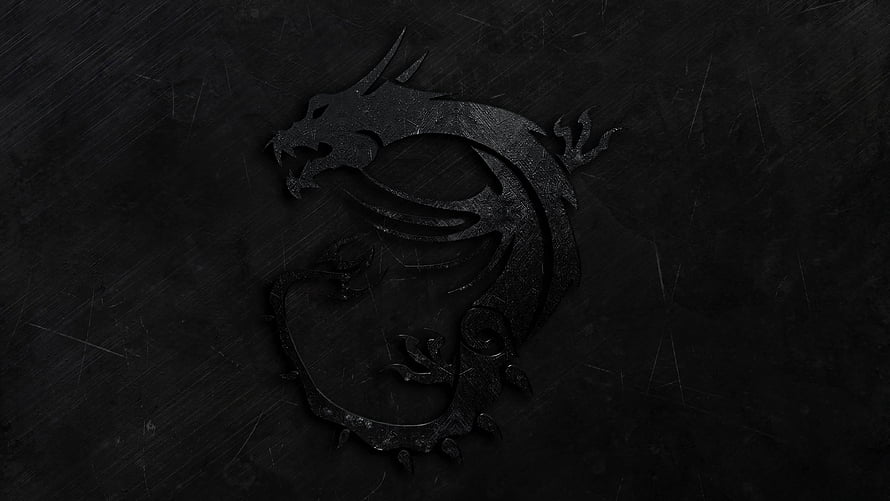 Dark Stylized Dragon Emblem on Textured Black Background HD wallpaper
