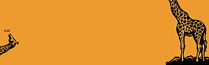 Minimalist Giraffe Illustration on Orange Background HD wallpaper