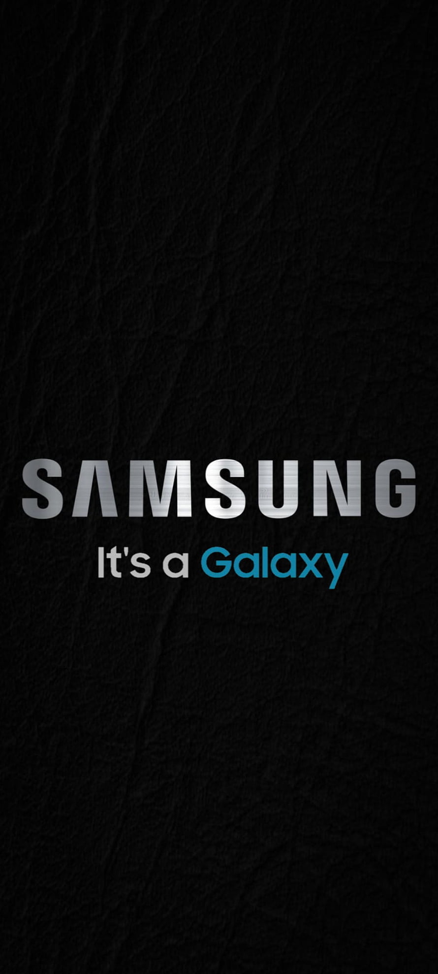 Samsung Galaxy Logo on Black Leather Texture Background HD phone wallpaper