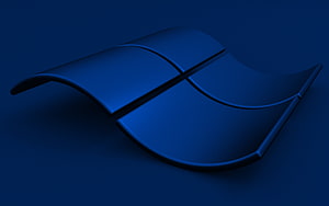 Dark Blue Windows 7 Logo 3D Render Minimalist Desktop Wallpaper HD wallpaper