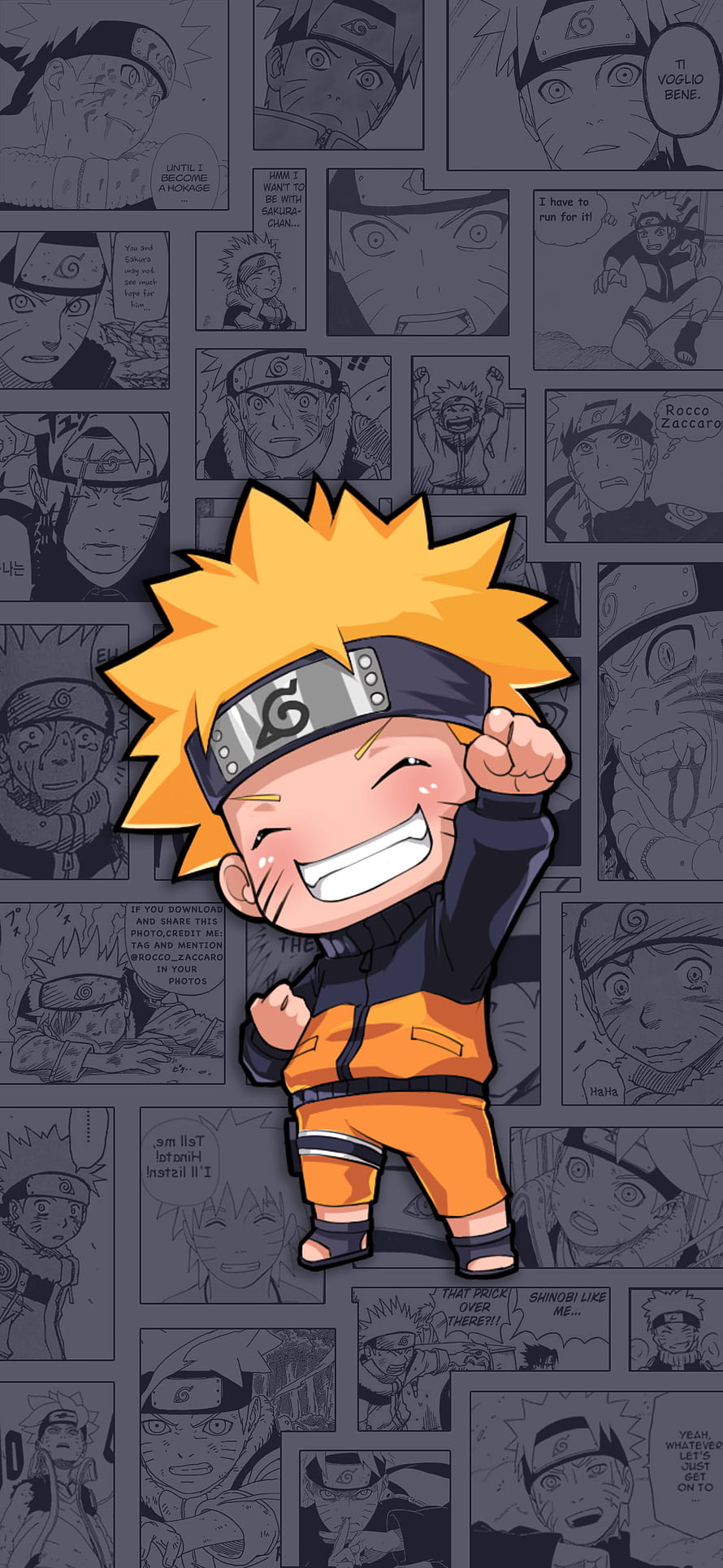 Chibi Naruto Uzumaki Happy Pose With Manga Background, Naruto , Cute Chibi Naruto HD phone wallpaper