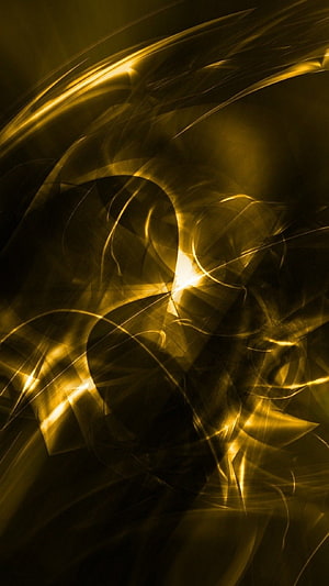 Elegant Black and Gold Abstract Swirls with Luminous Flowing Light Streaks HD phone wallpaper