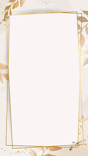 Elegant Gold Foil Floral Frame on Cream Background HD phone wallpaper