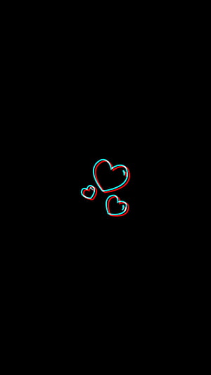 Neon Glitch Heart Outline Aesthetic Dark Background Wallpaper HD phone wallpaper