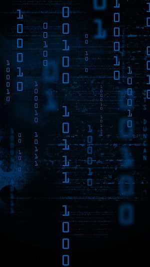 Dark Blue Binary Code Digital Matrix Cyber Security Abstract Background HD phone wallpaper