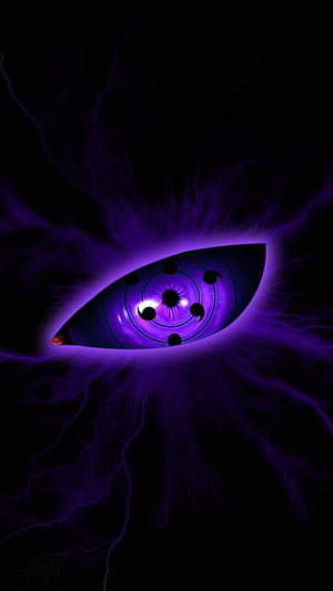 Purple Sharingan Eye With Lightning Aura Anime Wallpaper HD phone wallpaper