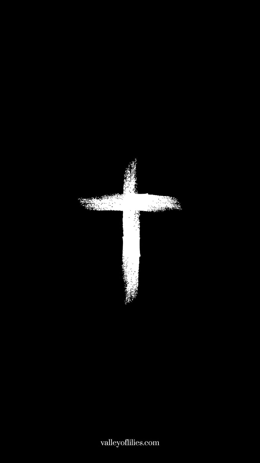 Minimalist White Brush Stroke Cross On Black Background HD phone wallpaper