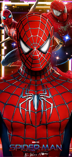 Spider-Man No Way Home Movie Poster Featuring Three Spider-Men, Spider Man: NoWayHome, Xiaomi, movie, UCU, marvel studios, spiderman, Tobey maguire, no way home, one plus 6, spyder men, homem aranha, spider men, marvel, spider man, homem aranha sem volta pra casa, tom holland, Samsung, homem aranha , bordas, Spider men no way home, DC HD phone wallpaper
