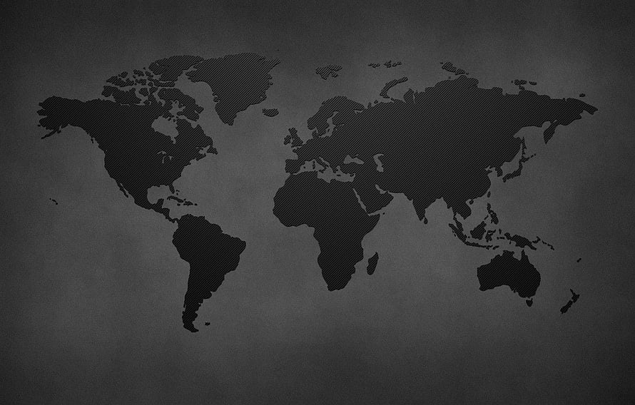Dark Grunge World Map Silhouette on Textured Grey Background HD wallpaper