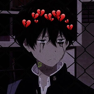 Sad Anime Boy Crying With Broken Hearts And Dark Aesthetic HD phone wallpaper