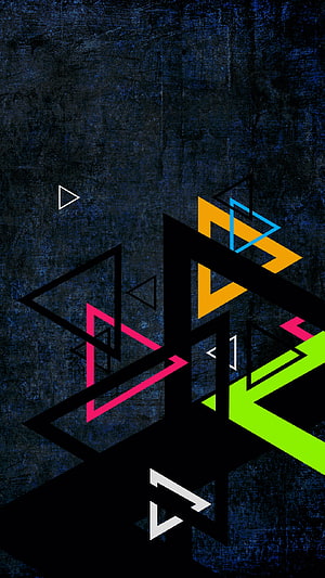 Abstract Geometric Triangles on Dark Blue Textured Background HD phone wallpaper