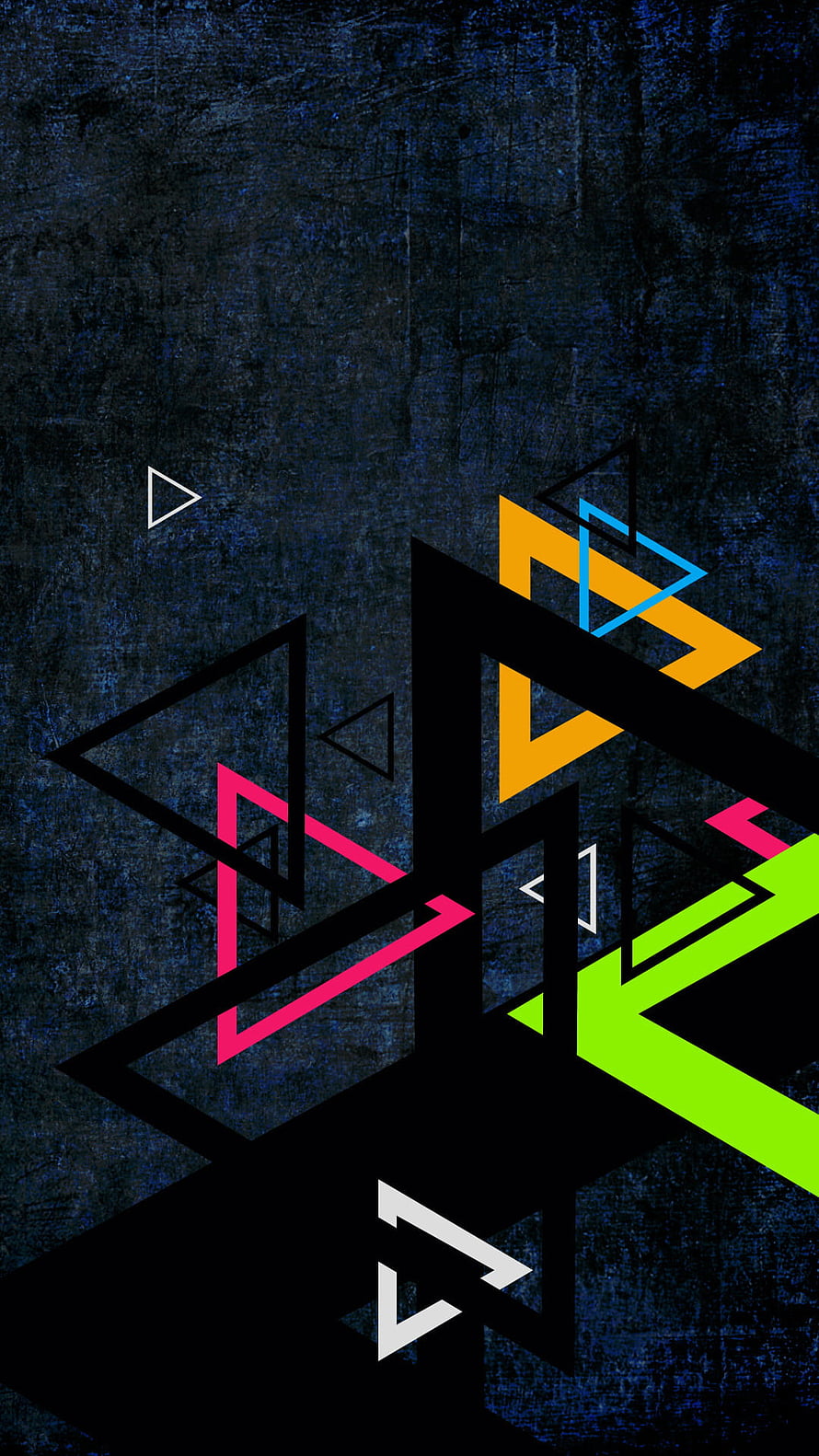 Abstract Geometric Triangles on Dark Blue Textured Background HD phone wallpaper