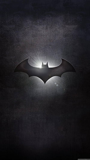Batman Symbol Glowing on Dark Textured Background, Batman Logo, Cool Batman Logo HD phone wallpaper
