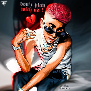 Digital Illustration of a Young Man with Red Hair and Sunglasses in a White Tank Top, Mc stan rapper altaf shaikh biography age wiki height weight girlfriend more – Artofit HD phone wallpaper