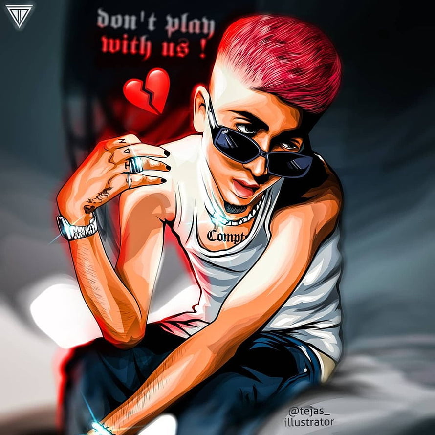 Digital Illustration of a Young Man with Red Hair and Sunglasses in a White Tank Top, Mc stan rapper altaf shaikh biography age wiki height weight girlfriend more – Artofit HD phone wallpaper