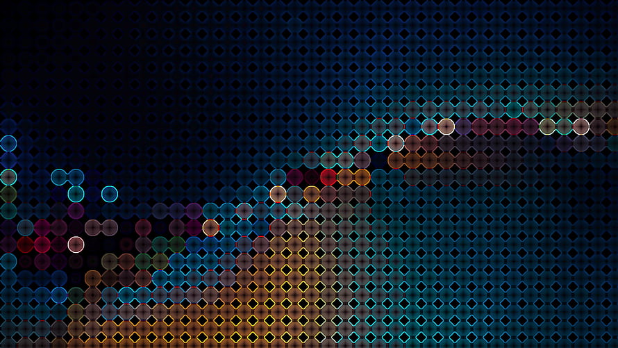Abstract Technology Background with Glowing Hexagonal Grid and Colorful Digital Nodes HD wallpaper