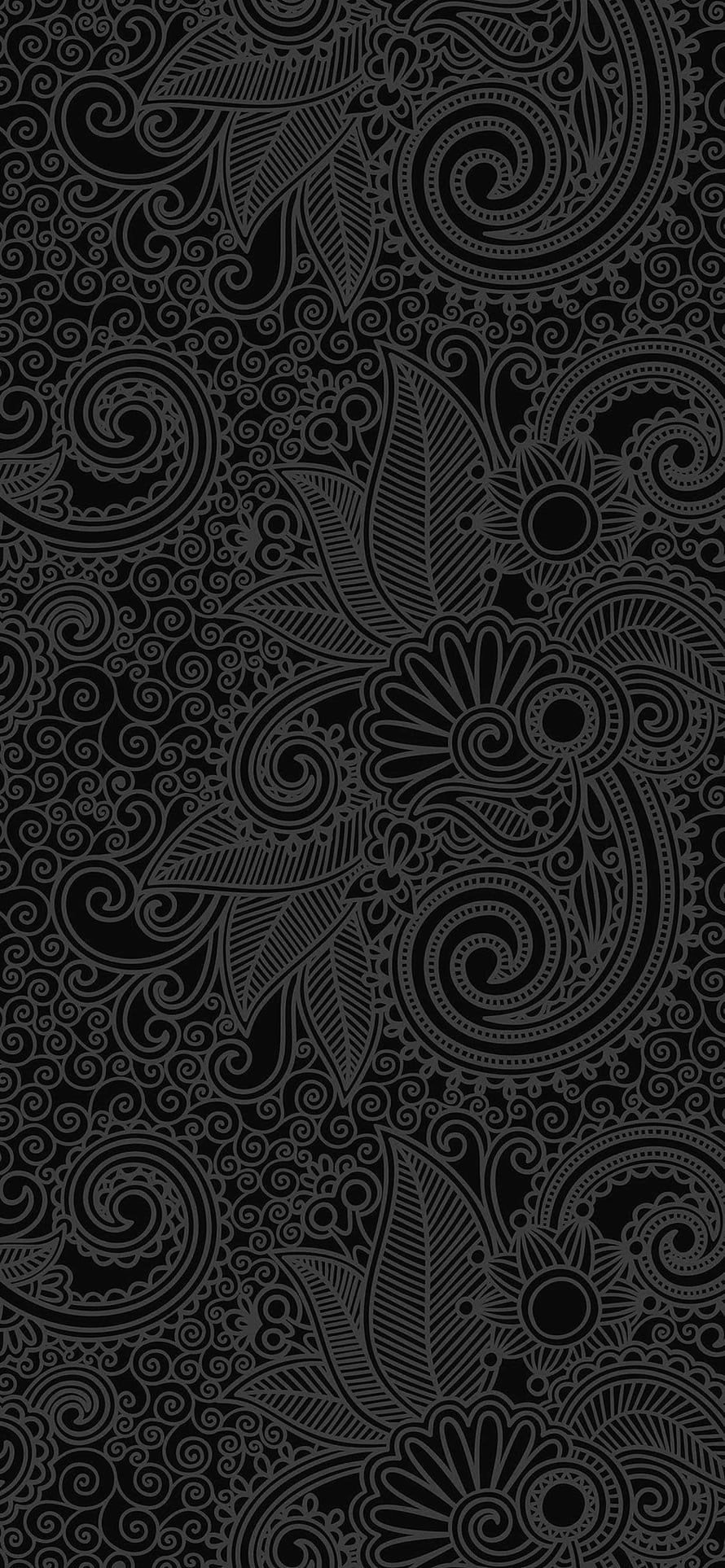 Dark Grey Paisley Floral Pattern Wallpaper With Intricate Swirls And Vintage Ornamental Design HD phone wallpaper
