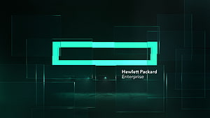 Hewlett Packard Enterprise Logo with Glowing Green Rectangular Frame on Dark Background HD wallpaper