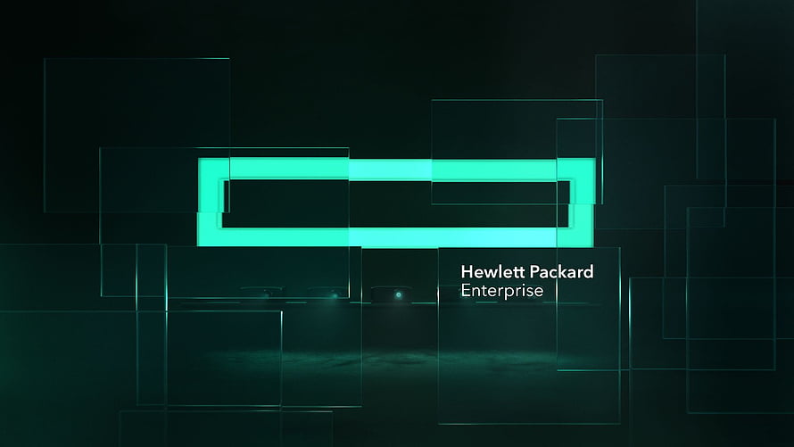 Hewlett Packard Enterprise Logo with Glowing Green Rectangular Frame on Dark Background HD wallpaper
