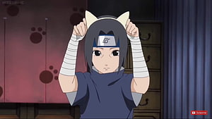 Hinata Hyuga Wearing Cat Ears Headband From Naruto Anime Series HD wallpaper